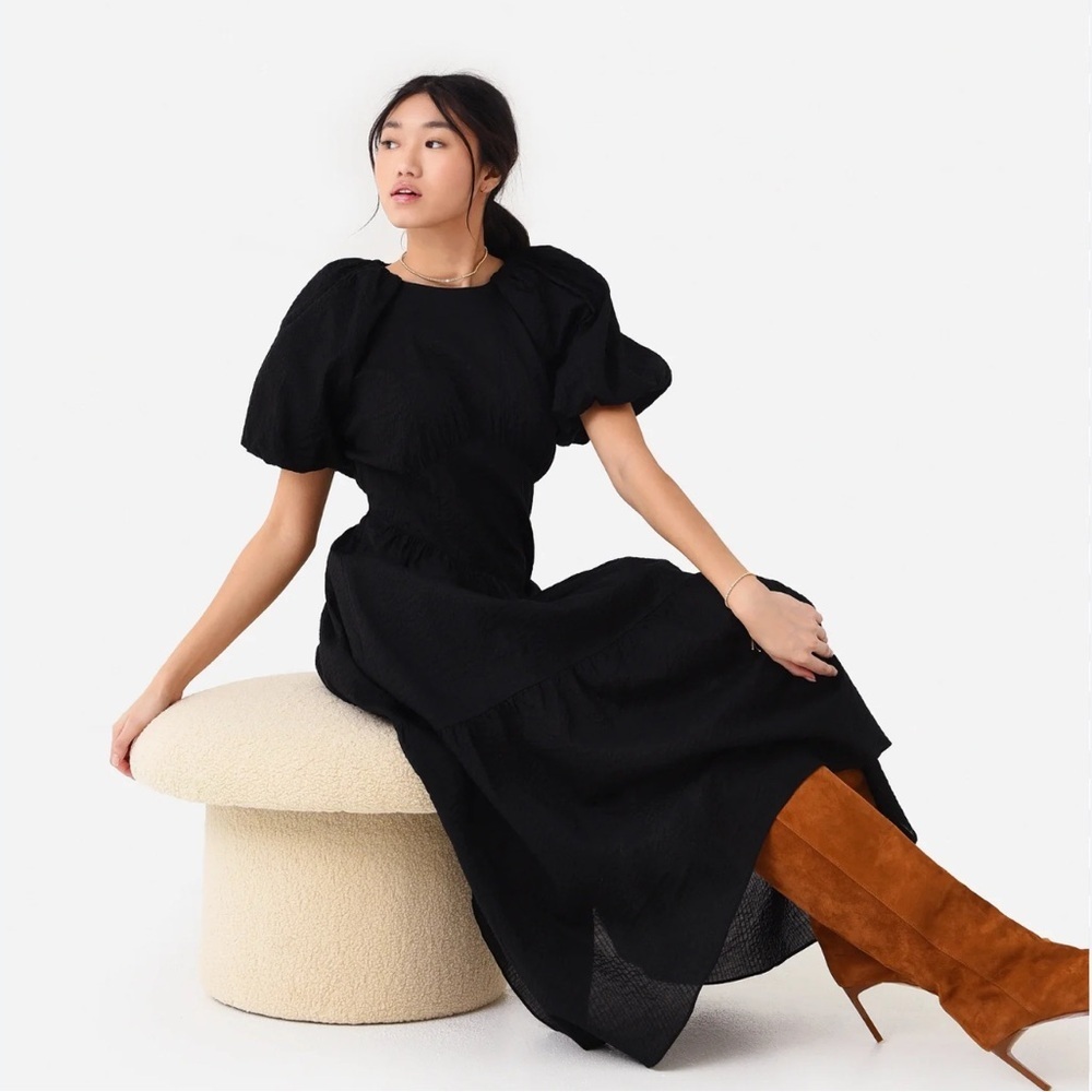 FRAME Women's Gathered‎ Seam Puff Sleeve Dress